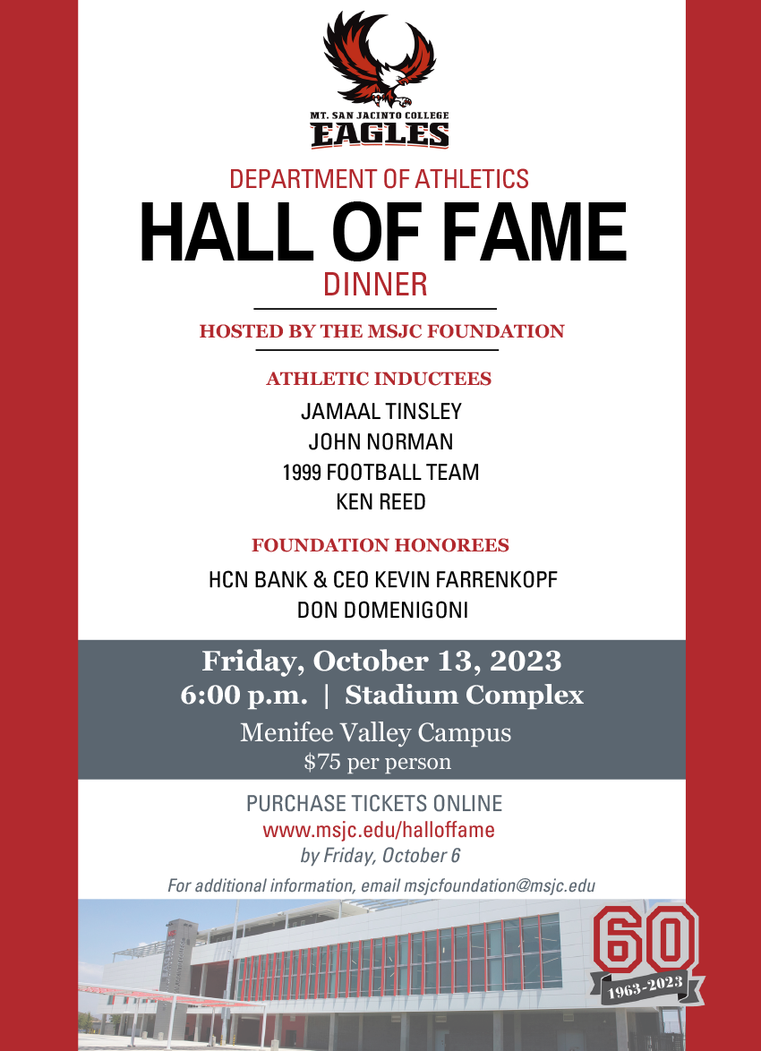 Hall of Fame Dinner October 13